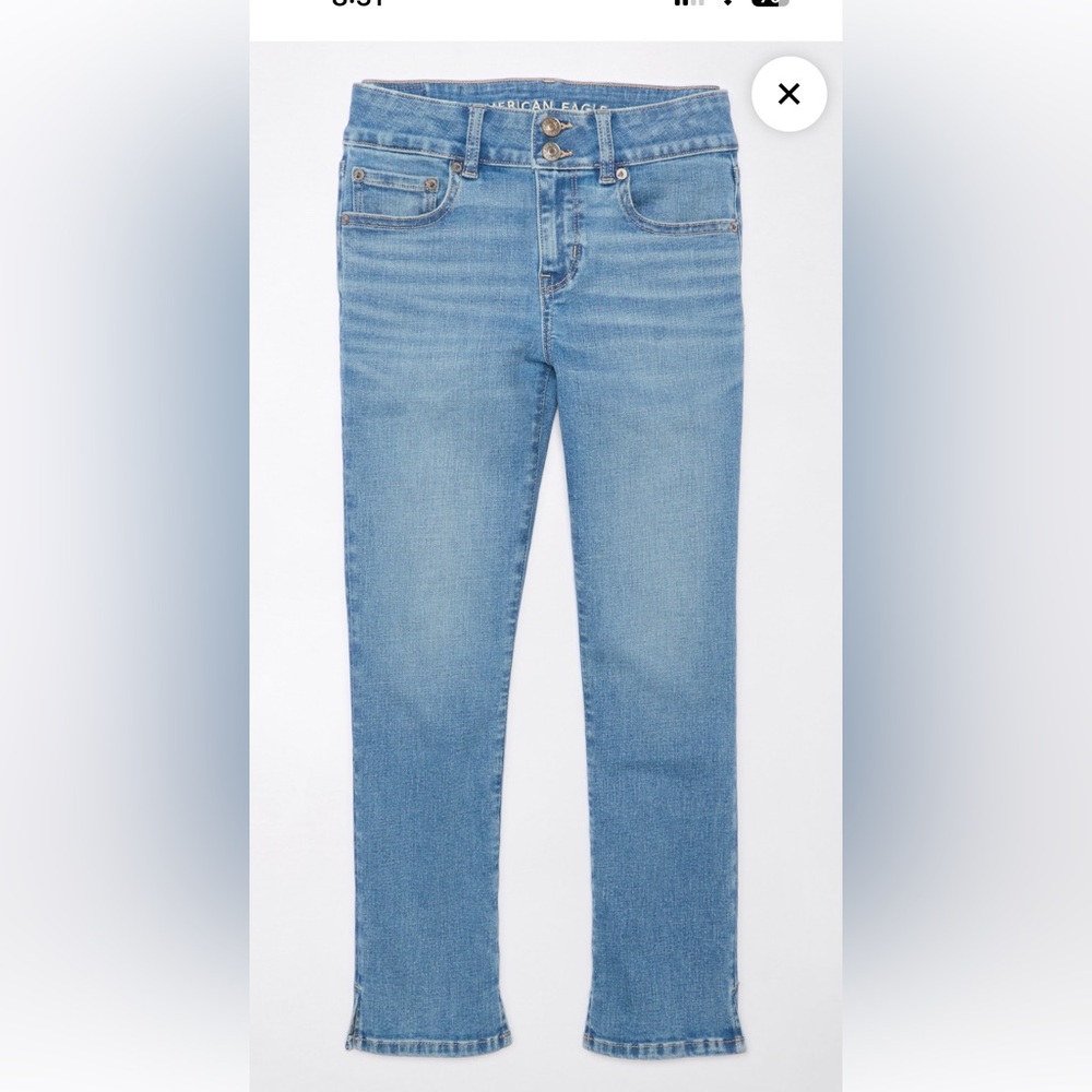 💙 NWOT AE artist crop jeans - Picture 3 of 4